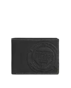 Винтажный мужской кожаный кошелек черного цвета SKPAT, черный