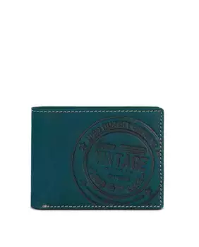 Винтажный мужской кожаный кошелек синего цвета SKPAT, синий