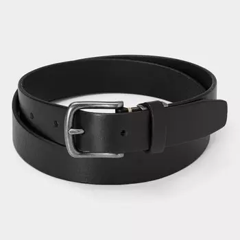 Винтажный узкий ремень из кожи растительного дубления GU, черный