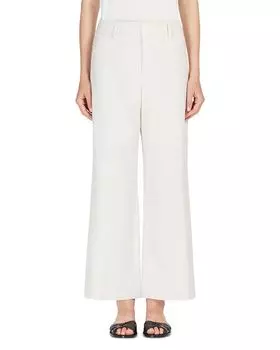 Вирна Брюки с широкими штанинами в технике плетения корзины Max Mara, слоновая кость/кремовый