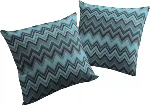 Вирт декоративная подушка "Беневитц", чехол на подушку без наполнения, 2 шт Wirth 40х40 см, цвет petrol + gemustert