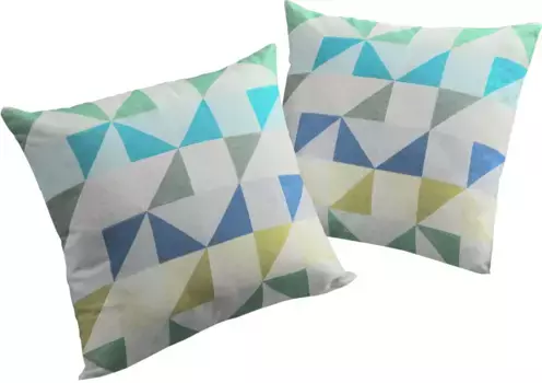 Вирт декоративная подушка "Берларе", чехол на подушку без наполнения, 2 шт Wirth 40х40 см, синий/зеленый