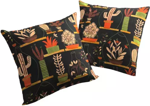 Вирт декоративная подушка "Дуб", чехол без наполнителя, 2 шт Wirth 40х60 см, черный/терракотовый