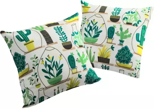 Вирт декоративная подушка "Дуб", чехол без наполнителя, 2 шт Wirth 40х40 см, зеленый