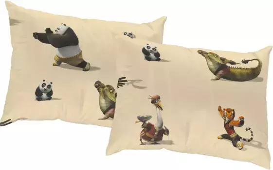 Вирт декоративная подушка "Кунг-фу Панда", Walt Disney, чехол без наполнения, 2 шт Wirth 40х60 см, бежевый