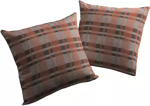 Вирт декоративная подушка "Лауфенберг", чехол на подушку без наполнения, 2 шт Wirth 50х50 см, цвет terrakotta + kariert