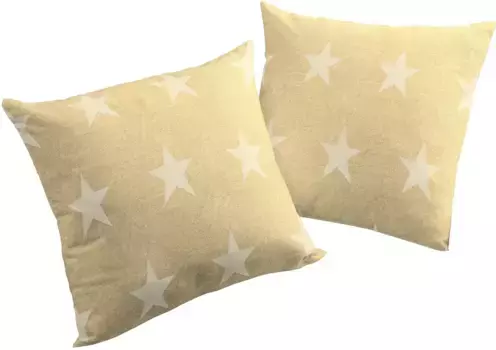 Вирт декоративная подушка "Мелки", чехол на подушку без наполнения, 2 шт Wirth 40х40 см, цвет goldfarben + gemustert
