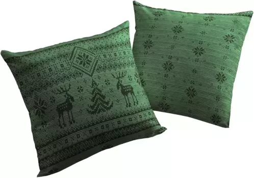Вирт декоративная подушка "Ромо", чехол на подушку без наполнения, 2 шт Wirth 40х40 см, зеленый