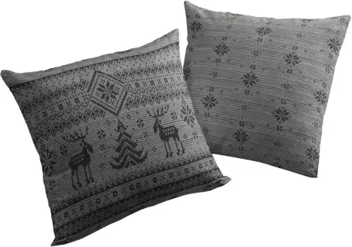 Вирт декоративная подушка "Ромо", чехол на подушку без наполнения, 2 шт Wirth 40х60 см, серый