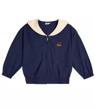 Вишневый хлопковый пиджак Jellymallow, синий