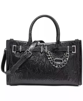 Вишнёвая кожаная сумка-портфель Karl Lagerfeld Paris, черный