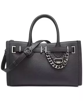 Вишнёвая кожаная сумка-портфель Karl Lagerfeld Paris, черный