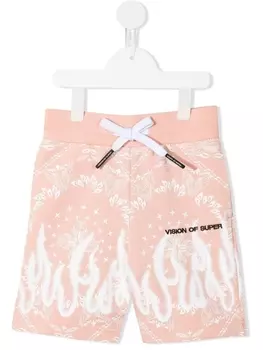 Vision Of Super шорты Spray Flames с принтом, розовый