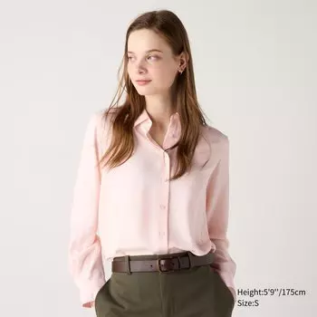 Вискозная блузка UNIQLO, розовый