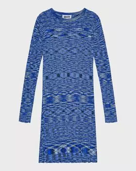 Вискозное платье для девочки Camille Molo, цвет Blue Mouline