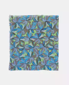 Вискозный шарф с цветочным принтом Abbacino, бирюзовый
