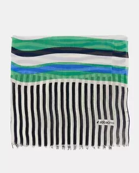 Вискозный шарф Summer Song с принтом в бирюзовую полоску Abbacino, бирюзовый