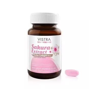 Vistra Nutribeau Экстракт сакуры Морской коллаген плюс C 30 капсул, Pink
