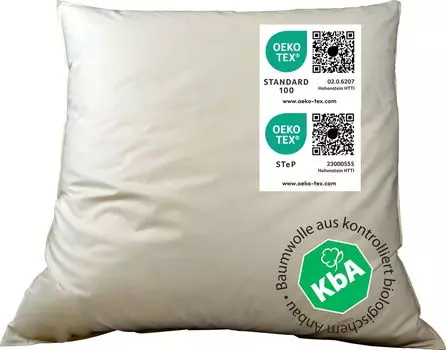 Vita Schlaf Bio-Luxe-KBA ПУХОВАЯ ПОДУШКА Organic GEESE Немецкое качество, все размеры 30% ПУХ (80x80см СРЕДНЕЙ ТВЕРДОСТИ) Vitaschlaf