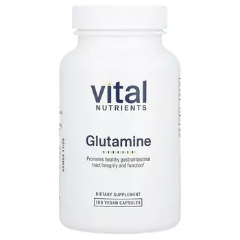 Vital Nutrients, Глютамин, 3400 мг, 100 веганских капсул (850 мг в каждой капсуле)