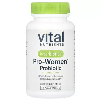 Vital Nutrients, Hyperbiotics, пробиотик Pro-Women, 30 веганских таблеток