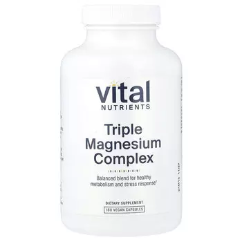 Vital Nutrients, Triple Mag, 180 веганских капсул