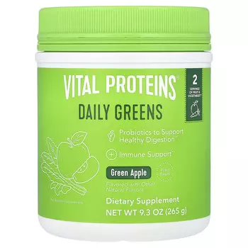 Vital Proteins, Daily Greens, зеленое яблоко, 265 г (9,3 унции)