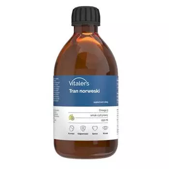 Vitaler's, Норвежский рыбий жир Омега-3 1200 мг, лимон, 250 мл