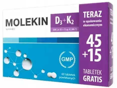 Vitality Vitamin D3 K2 - 45 капсул для ежедневного здоровья Molekin