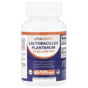 Vitamatic, Lactobacillus plantarum, 60 капсул с гипромеллозой DRcaps