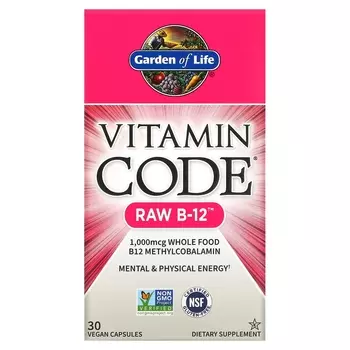 Витамин B12 Garden of Life Code RAW, 30 капсул