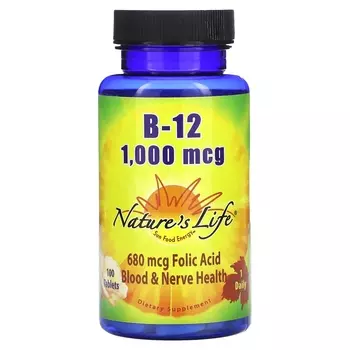 Витамин B-12 Nature's Life, 100 таблеток