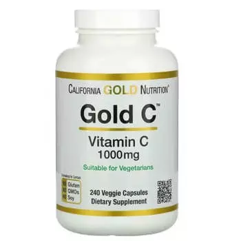 Витамин C California Gold Nutrition Gold C 1000 мг, 240 капсул
