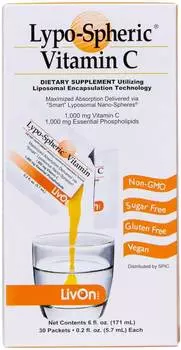 Витамин C Livon Laboratories Lypo-spheric, 1000 мг, 30 пакетиков
