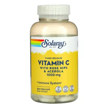 Витамин C Solaray с шиповником и ацеролой 1000 мг , 250 капсул