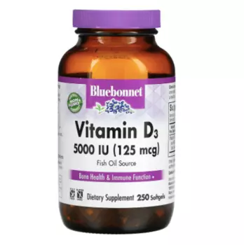 Витамин D3 50 мкг 5000 МЕ 250 капсул Bluebonnet Nutrition
