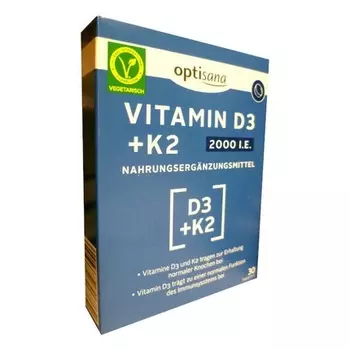 Витамин D3 + K2 2000 МЕ 30 мини-таблеток 4009932131666