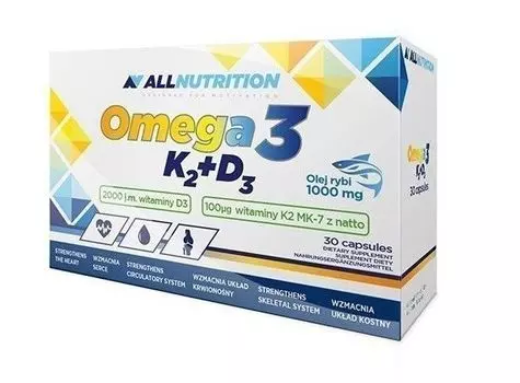 Витамин Д3 + К2 Allnutrition Omega 3 D3+K2, 30 шт