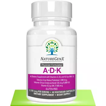 Витамин D3 NatureGenX 5000 МЕ + K2 MK-7, 60 капсул
