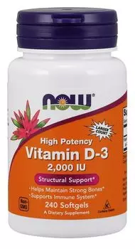 Витамин Д3 в капсулах Now Foods Vitamin D-3 2000 IU, 240 шт