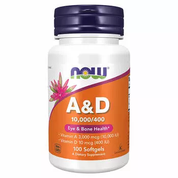 Витамин D+A Now Foods, 100 капсул