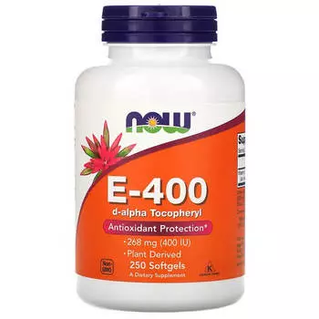 Витамин E-400 NOW Foods 268 мг, 250 капсул