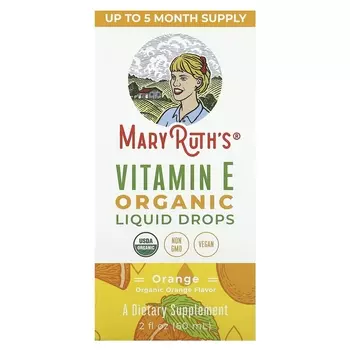 Витамин Е в жидких каплях MaryRuth's апельсин, 60 мл