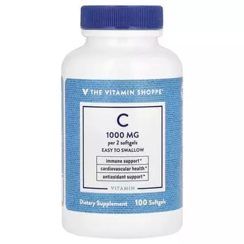 Витамин С, 1000 мг, 100 мягких таблеток (500 мг на мягкую таблетку) The Vitamin Shoppe