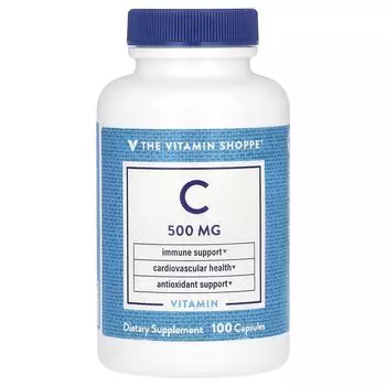 Витамин С, 500 мг, 100 капсул The Vitamin Shoppe