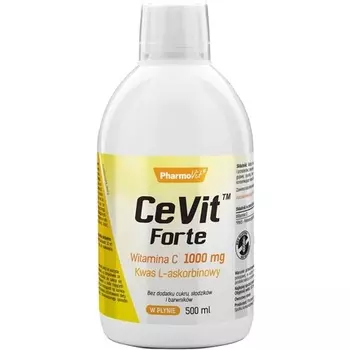 Витамин С Цевит Форте 1000 мг L-аскорбиновая кислота жидкая 500 мл фруктовый вкус, Pharmovit