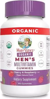 Витаминные жевательные конфеты MaryRuth Organics Men's Multivitamin Gummies со вкусом вишни и малины, 60 штук