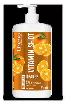 Витаминный шот ОРАНЖЕВЫЙ гель для душа и ванны, 500 мл Lirene