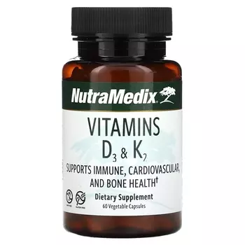 Витамины D3 и K2 NutraMedix, 60 капсул
