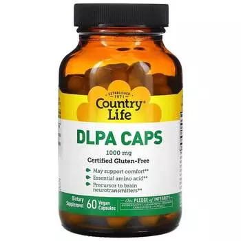 Витамины DLPA Country Life 1000 мг, 60 капсул